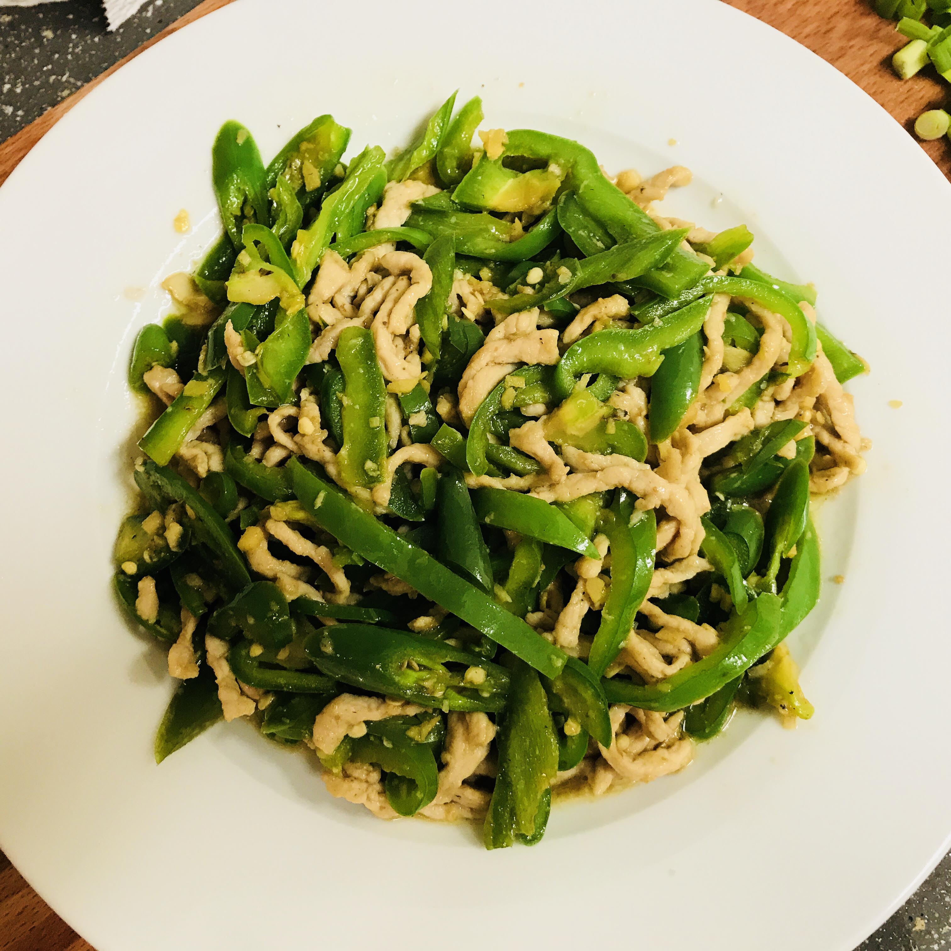 Sautéed Shredded Pork with Green Pepper